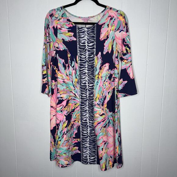 Lilly Pulitzer Women's Ophelia Dress in Bright Navy Al Fresco Size Medium - Picture 1 of 6